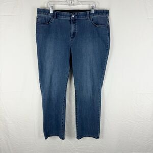 Chicos 3 Short XL 16 Fabulously Slimming Jeans Womens Blue Stretch Denim